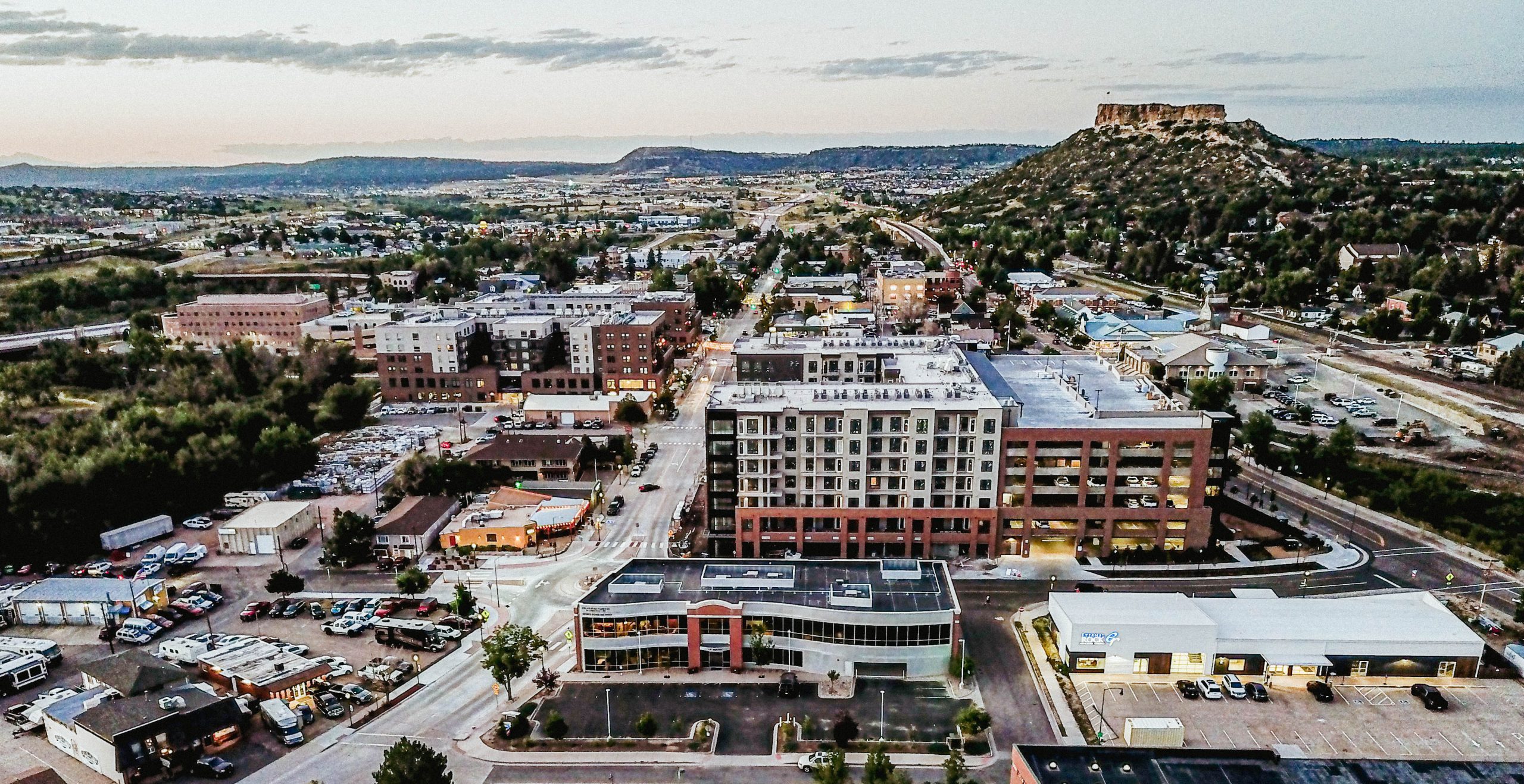 Castle Rock aerial view commercial real estate